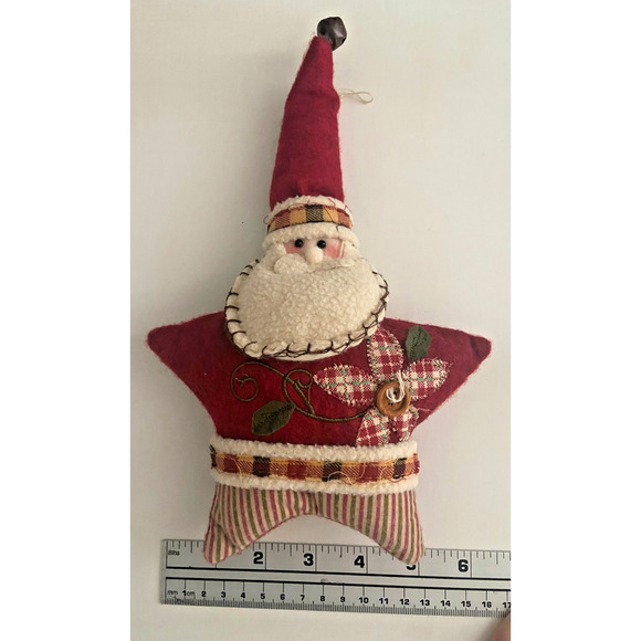 Rustic Plush Santa Christmas Collectible Ornaments, Set of 2, 10.5" to 14"H - Picture 5 of 13